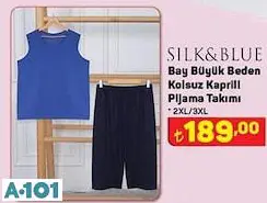 SİLK&BLUE KOLSUZ KAPRİLİ PİJAMA TAKIMI